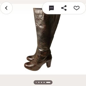 Vintage Born Crown Brown Knee High Heeled Boots